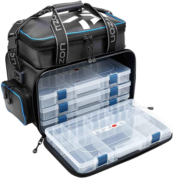 Daiwa N'ZON Feeder Bag + 4 Tackleboxen (Large)