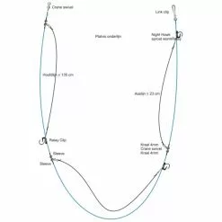 Midnight Moon Platvis 3x Baitclip Onderlijn # 1