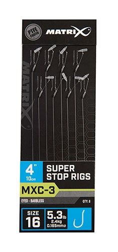 Matrix MXC-3 10CM SUPER STOP RIGS BARBLESS SIZE 16 0.165MM 2.4KG