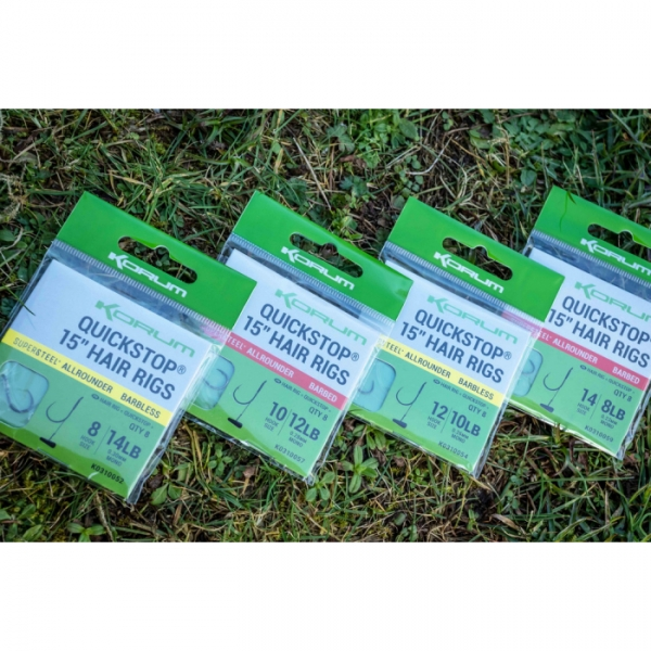 KORUM Big Fish Hair Rigs + Quickstop Barbed Size 8 - 10cm