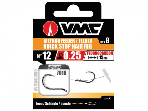 VMC Method Feeder Hair Rig Fluorocarbon Barbed 10 - 0.20mm